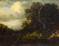 Ruisdael Jacob Isaaksz van figures are painted by another artist Road at the Edge of a Forest - Hermitage
